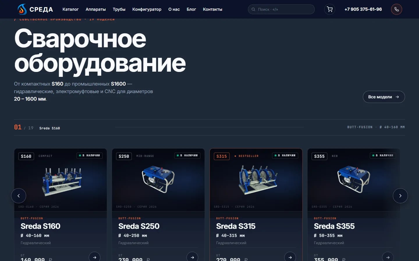 Линейка сварочных аппаратов